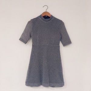 Like New! Zara Mini Mod Dress, Navy & White, Small